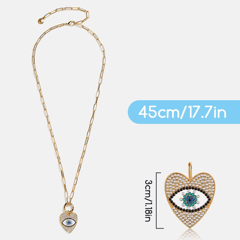 Heart Shaped Evil Eye Necklace for Woman