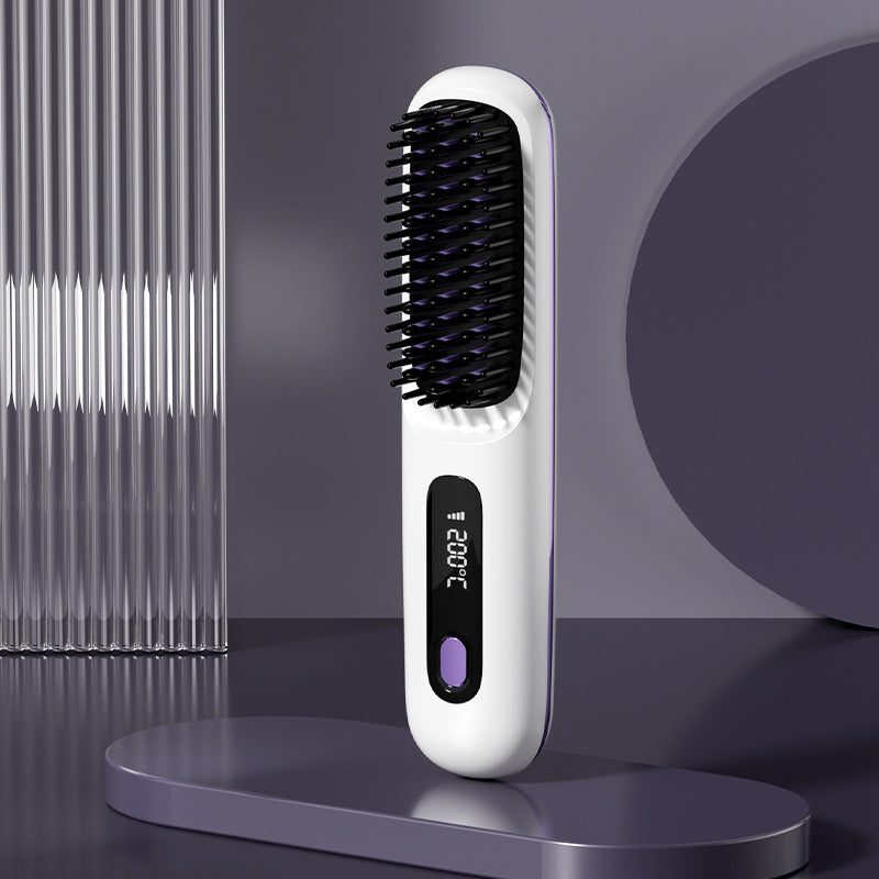 🎁Wireless Ceramic Heating Hair Straightening Comb