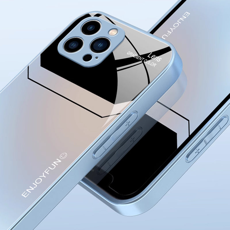 Glass Silicone Shockproof Phone Case for iPhone