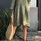 💝Casual Solid Color Cotton Linen Dress