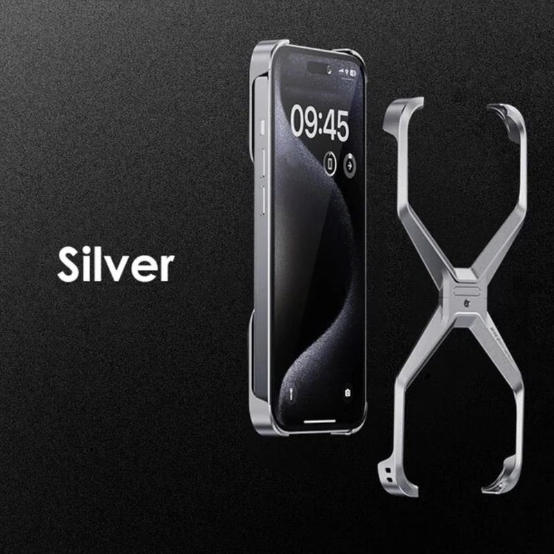 Luxury Aluminum Alloy Frameless Hollow Phone Case for iPhone