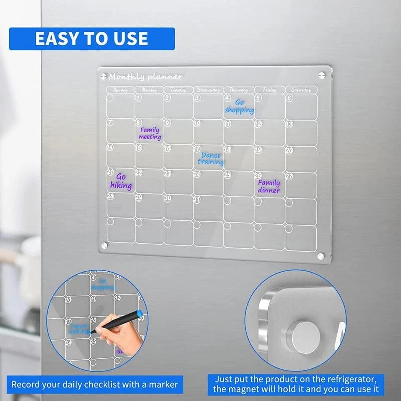 Magnetic Schedule Planner For Fridge【Permanently reusable】