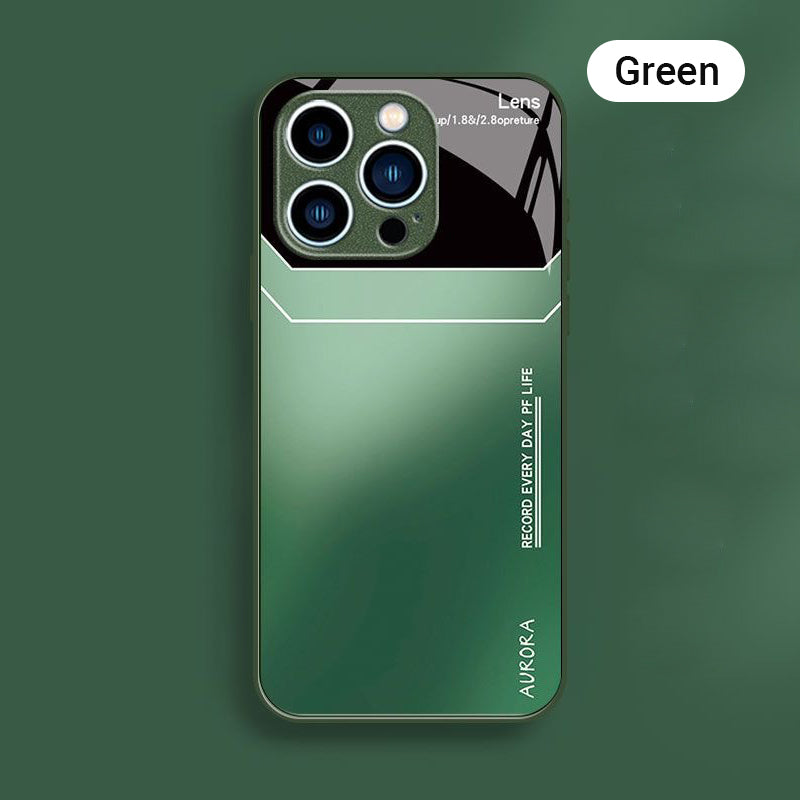 Glass Silicone Shockproof Phone Case for iPhone