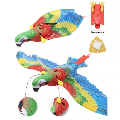 Garden Bird Simulation Interactive Hanging Parrot/Eagle Flying Toy for Cats