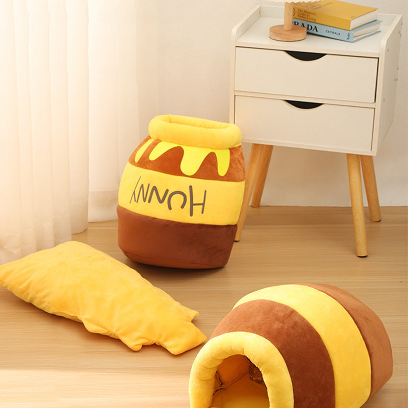 Warm Honey Pot Pet Bed for Cat & Dog