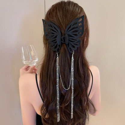 Butterfly Cutout Tassel Large Hair Clip