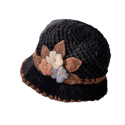 🔥Christmas Sale 55% OFF--French Thickened Women's Floral Knitted Hat