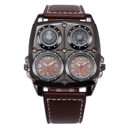 Men's Steampunk Dual Time Zone Quartz Watch