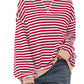 Women's Oversized Striped Long Sleeve Pullover
