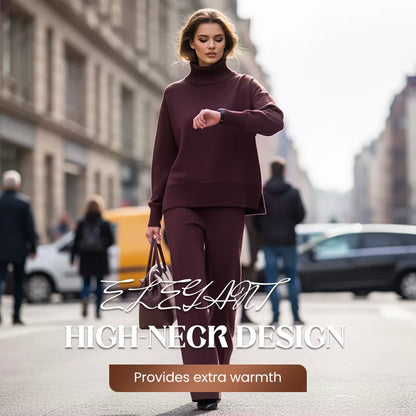 💥High-Neck Side-Zip Sweatshirt & Pants Set 👚👖