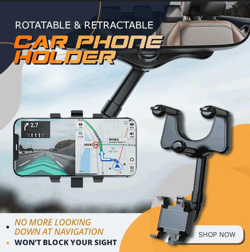 Rotatable and Retractable Car Phone Holder