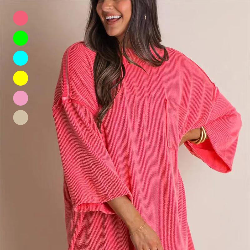 2024 New Oversize High-neck Urban Ribbed Top for Women – luckyeo