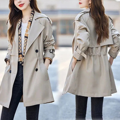 Women's Slimming Mid-Length Lapel Trench Coat