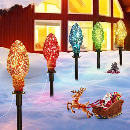 Solar Powered Christmas Lights 5-Pack Set