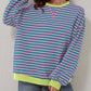 Women's Oversized Striped Long Sleeve Pullover