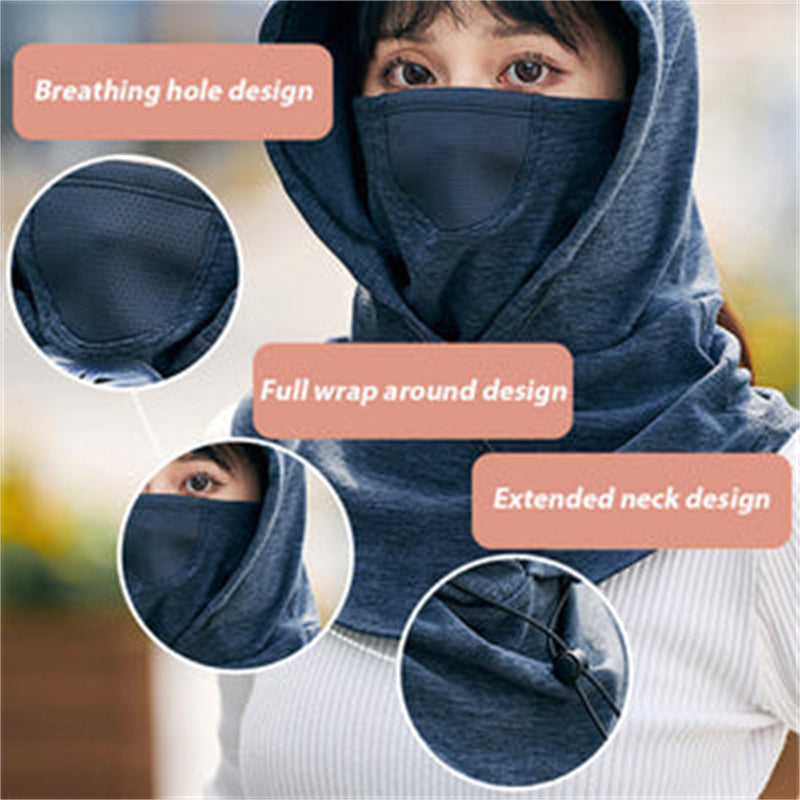 Hooded Face Mask with Neck Warmer for Cycling