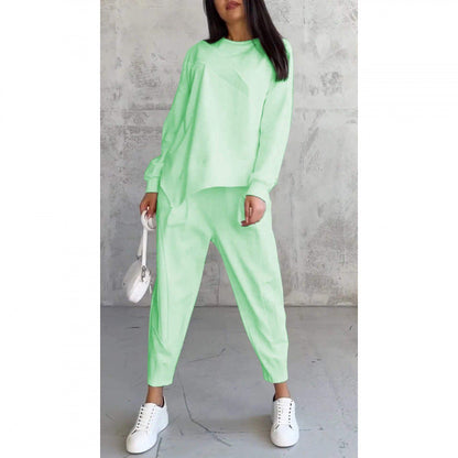 🔥Women's Irregular Hem Top & Casual Pants Set