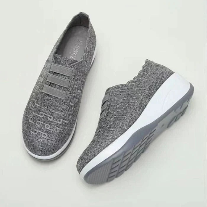 Women Shoes Comfy Elastic Mesh Round Toe Slip On