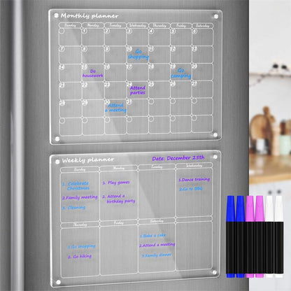 Magnetic Schedule Planner For Fridge【Permanently reusable】