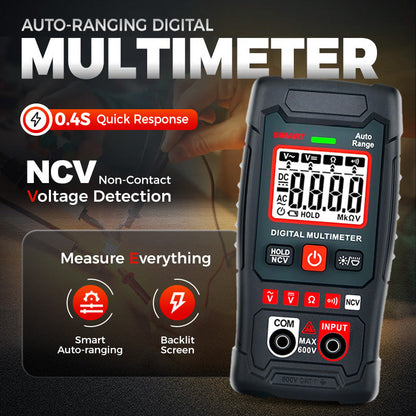 🔧⚡️ Smart Anti-Burn Multimeter! 4000-Count Auto-Ranging, Palm-Sized Zero-Fail Measurement Tool ✨