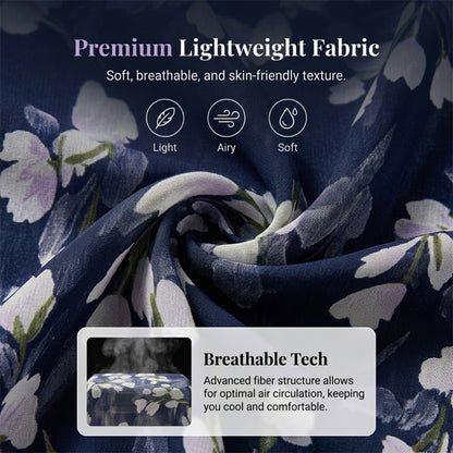 🌸Women's Floral A-Line Party Dress – Double-Layer Chiffon, Elegant Print & Knee-Length Fit 👗
