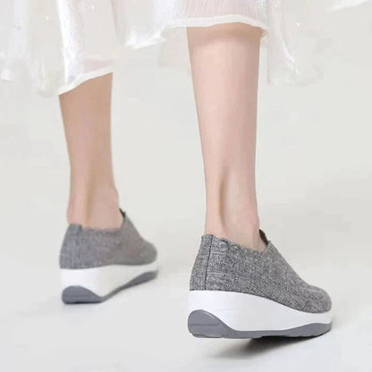 Women Shoes Comfy Elastic Mesh Round Toe Slip On