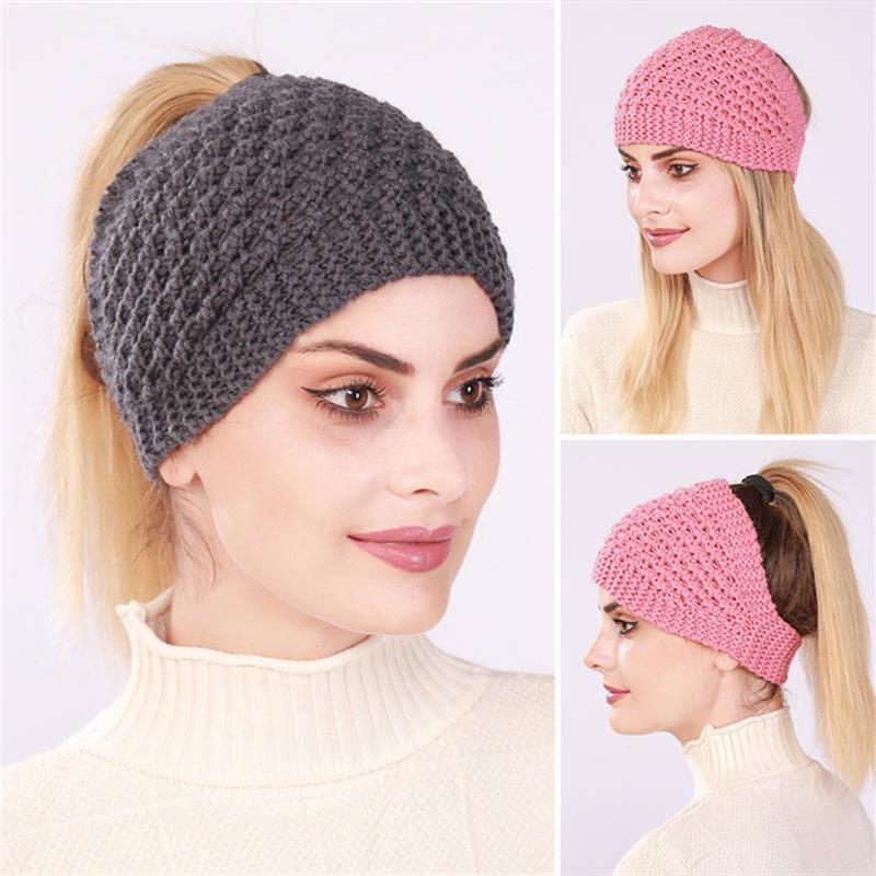 Hollow Out Ponytail Women Beanie