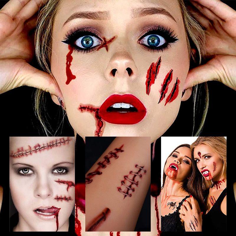 Halloween Wound Makeup Temporary Tattoo 10pcs/set