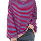 Women's Oversized Striped Long Sleeve Pullover