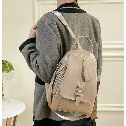 Simple Retro Solid Color Large Capacity Bag