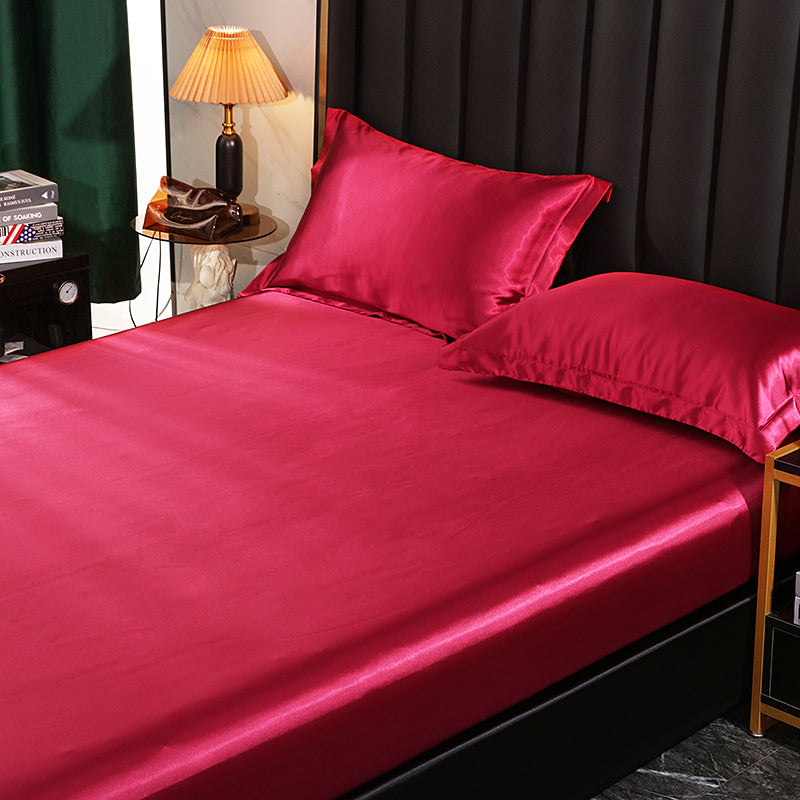 Synthetic Satin Silky Cool Bed Fitted Sheet