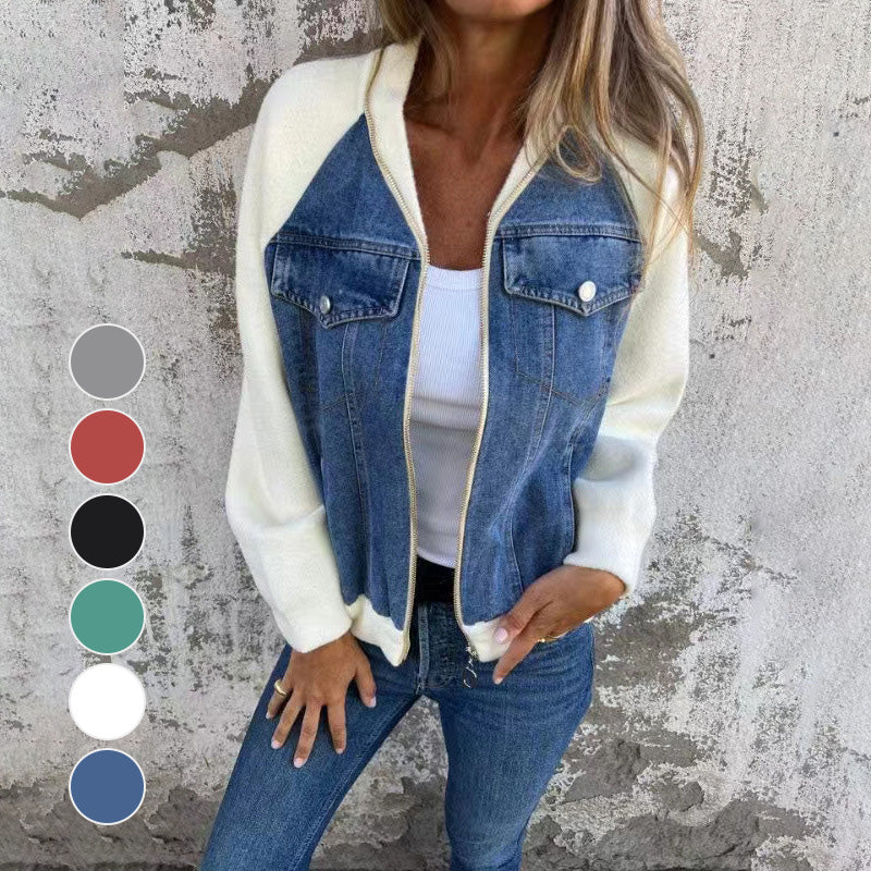 💕Women's Creative Denim Splicing Jacket