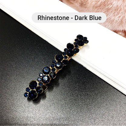 Women's Fashion Artificial Pearl & Clear Rhinestone Hair Clip