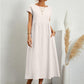 Fashion Solid Color Cotton Linen Pocket Dress