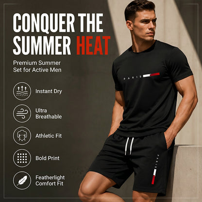 Men's Printed Top & Shorts 2-Piece Set
