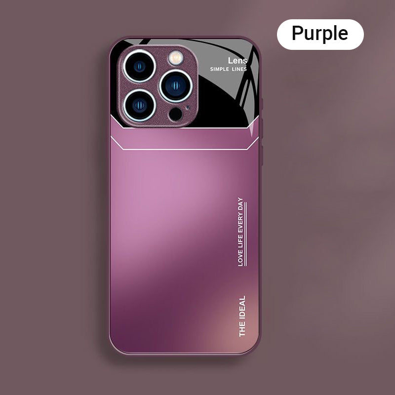 Glass Silicone Shockproof Phone Case for iPhone