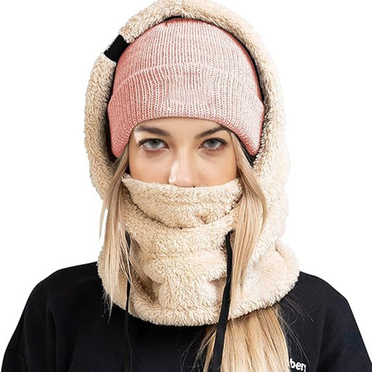 🔥Early Winter Discount-⏰Unisex Warm Ski Hooded Scarf ☃️☃️