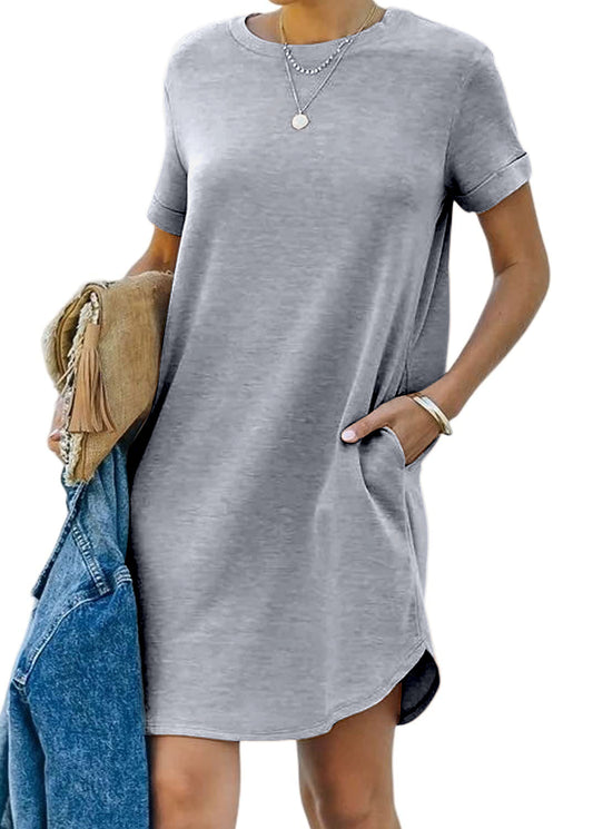 Women's Casual Short Sleeve T Shirt Dress