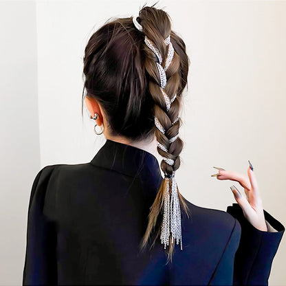 Women Long Tassel Metal Hair Chains