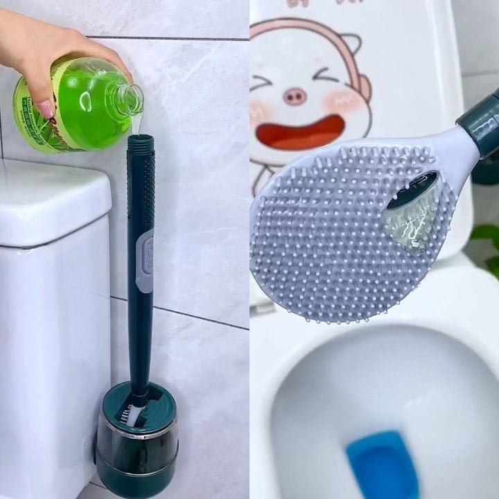 Household Long Handle Silicone Toilet Brush