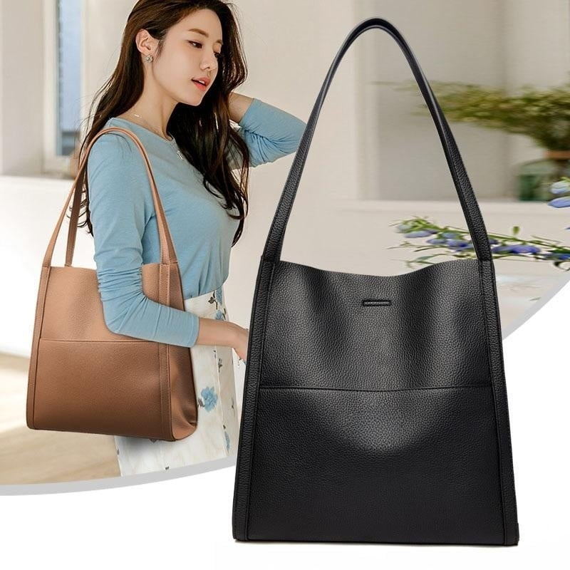 💯Solid Color Leather Shoulder Bag