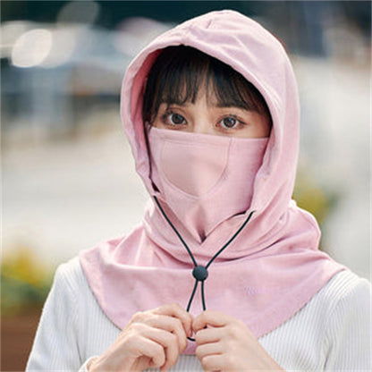 Hooded Face Mask with Neck Warmer for Cycling