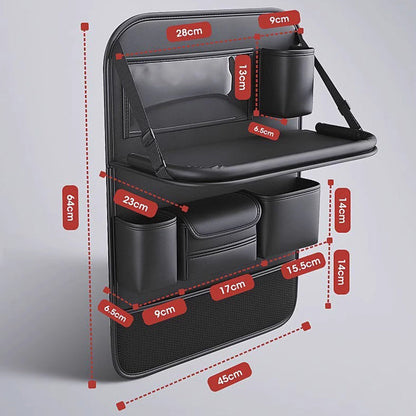 Car Backseat Organizer with Foldable Table Tray