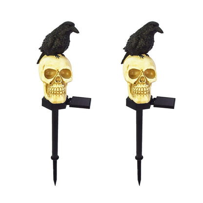 Crow Skull Solar Garden Light