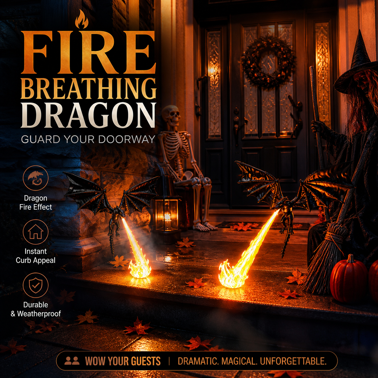 🐉🔥 Dragon Flame Decoration – Realistic Flame Effect, PLA Silk Thread – A Must-Have for Halloween Decor! Add 2+ Items for Discount 🎃🌙✨
