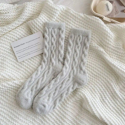 Soft Waxy Macaron Color Thermal Socks for Women - Great Gift