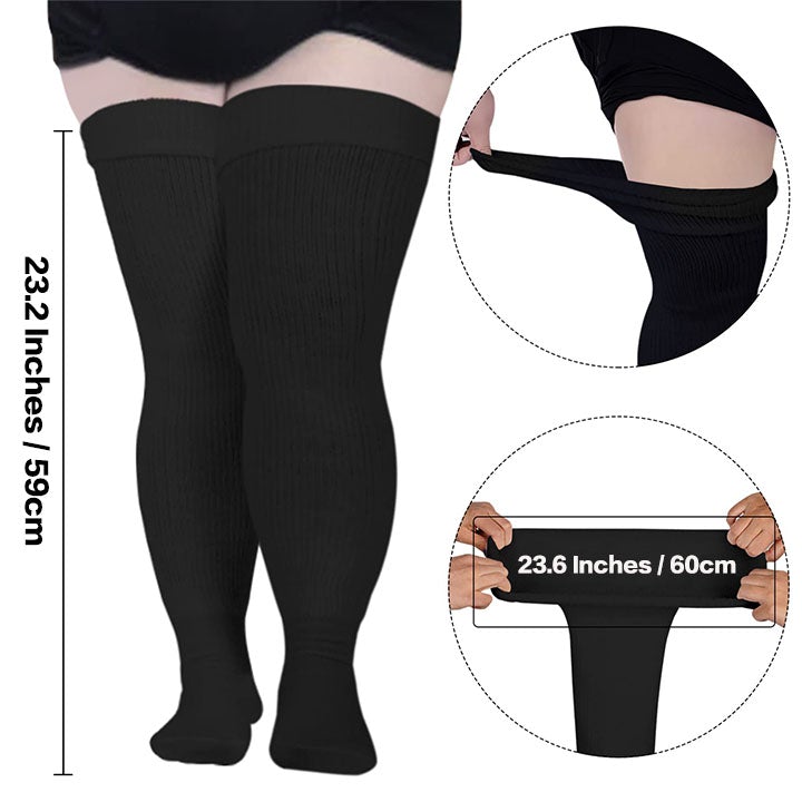 Plus Size Thigh-High Socks