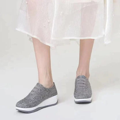 Women Shoes Comfy Elastic Mesh Round Toe Slip On