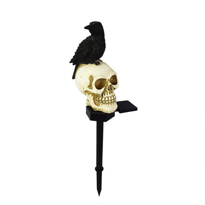 Crow Skull Solar Garden Light