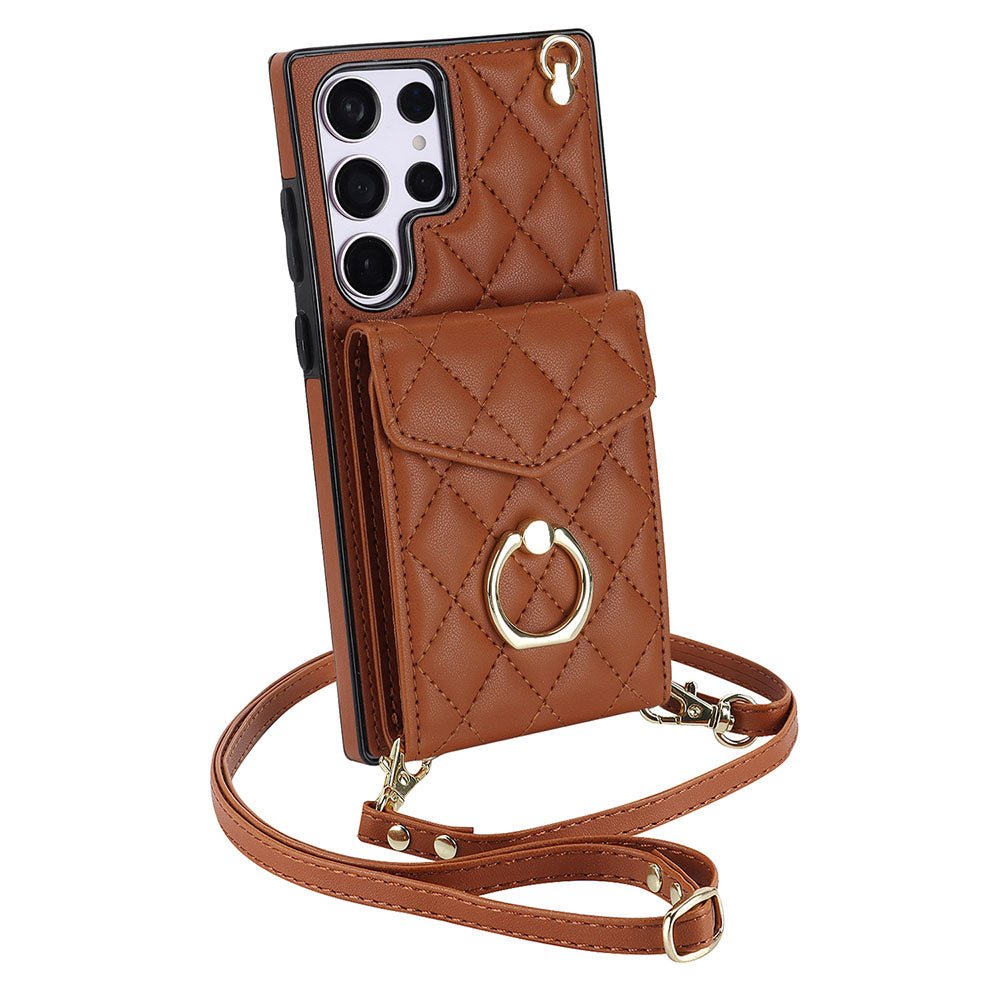 Accordion Leather Card Holder Crossbody For Samsung Case